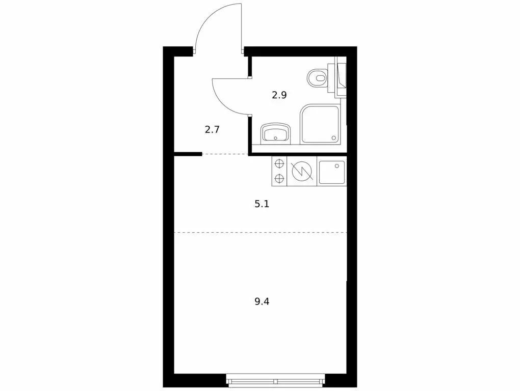 Квартира-студия: Утечино, жилой комплекс Савин Парк (20.1 м) - Фото 1