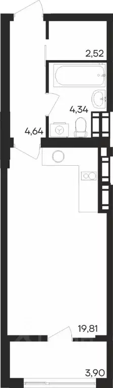 Студия Мурманская область, Мурманск Первомайский округ,  (35.21 м) - Фото 1