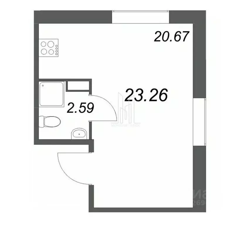 Студия Санкт-Петербург Лиговский просп., 127 (23.0 м) - Фото 2