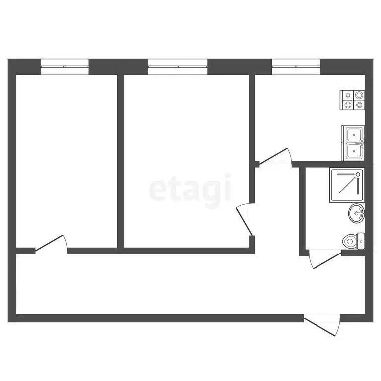 2-комнатная квартира: Муром, Ленинградская улица, 17 (40.6 м) - Фото 1