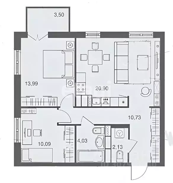 2-к кв. Липецкая область, Липецк Депутатская ул., 11 (65.37 м) - Фото 0