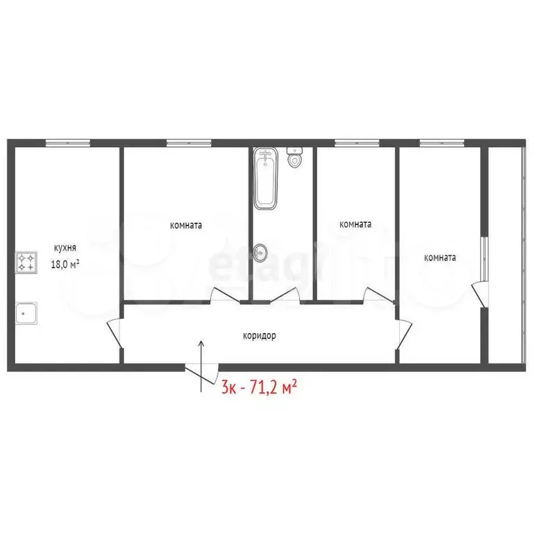 3-к. квартира, 86 м, 4/9 эт. - Фото 1