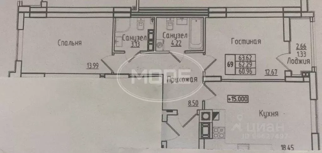 2-к кв. Калининградская область, Калининград ул. Старшины Дадаева, ... - Фото 2