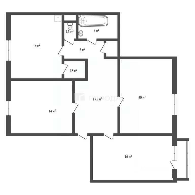 3-к кв. Кемеровская область, Новокузнецк ул. Ленина, 44 (92.8 м) - Фото 2