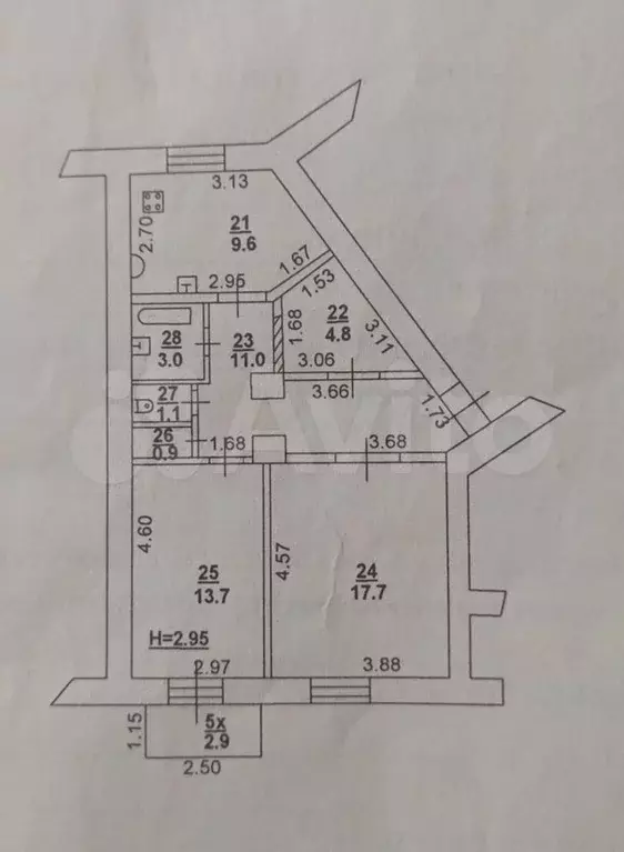 2-к. квартира, 62 м, 2/3 эт. - Фото 0