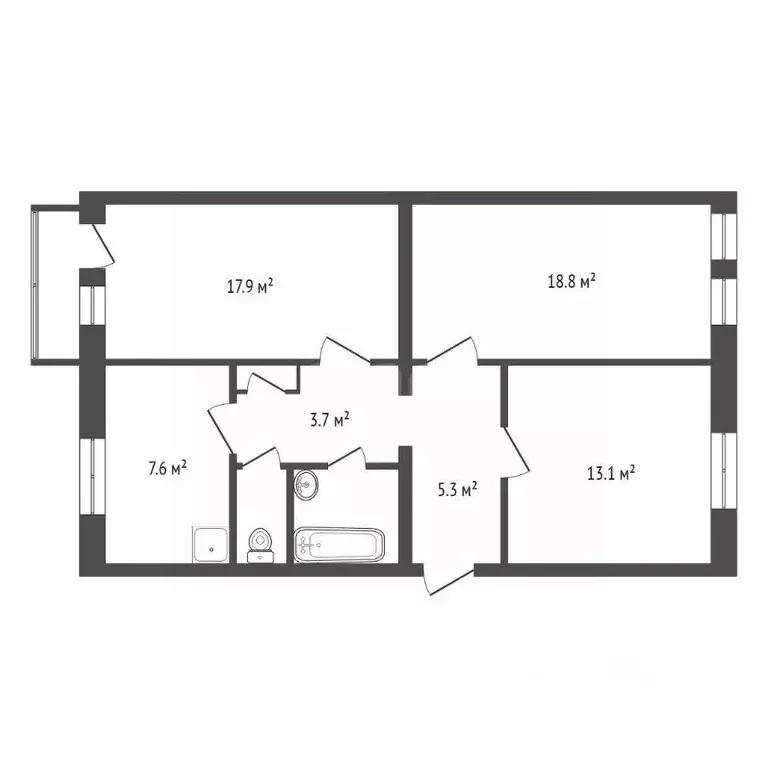 3-к кв. Красноярский край, Красноярск имени газеты Красноярский ... - Фото 1