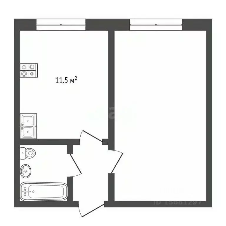 Комната Коми, Усинск ул. 60 лет Октября, 14 (35.2 м) - Фото 0