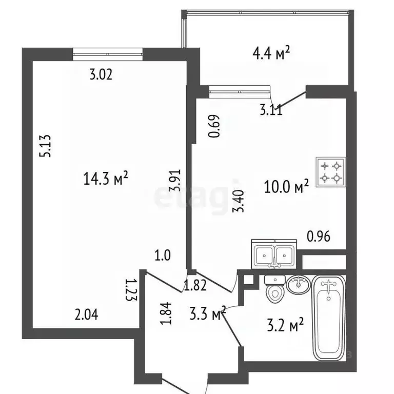 1-к кв. Санкт-Петербург просп. Ветеранов, 183 (35.2 м) - Фото 1
