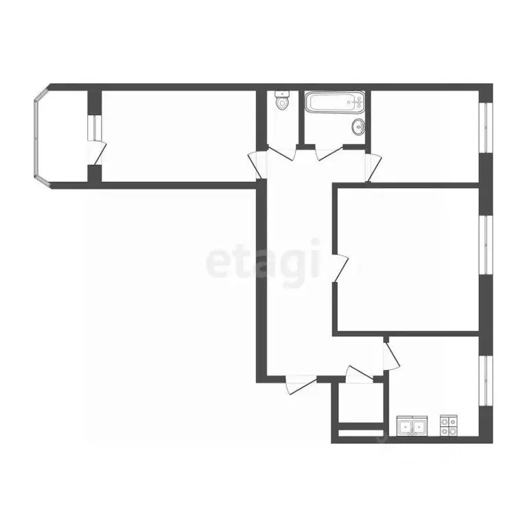 3-к кв. Смоленская область, Смоленск Ново-Рославльская ул., 18 (85.5 ... - Фото 1