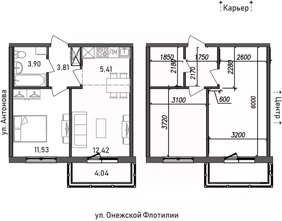 2-к кв. Карелия, Петрозаводск Флотилия жилой комплекс (41.11 м) - Фото 0