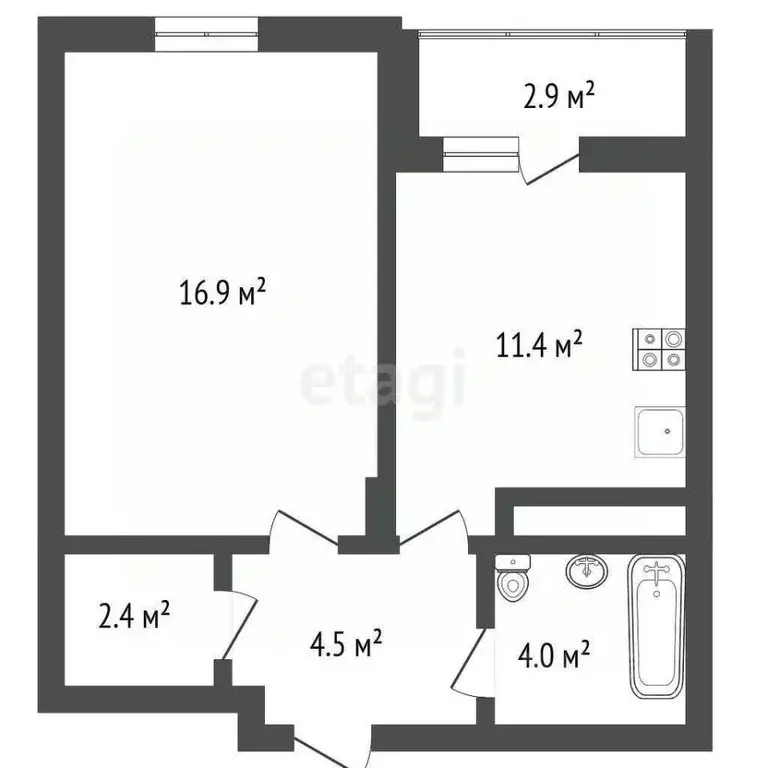 1-к кв. Воронежская область, Воронеж ул. Березовая Роща, 4А (39.2 м) - Фото 2