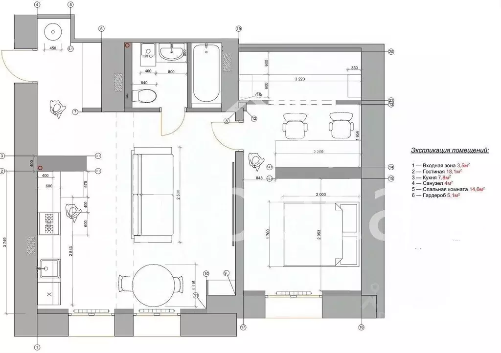 1-к кв. Самарская область, Самара Молодогвардейская ул., 109 (55.0 м) - Фото 1