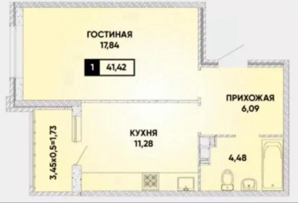 1-к кв. Краснодарский край, Краснодар ул. Им. Мурата Ахеджака, 10А ... - Фото 0