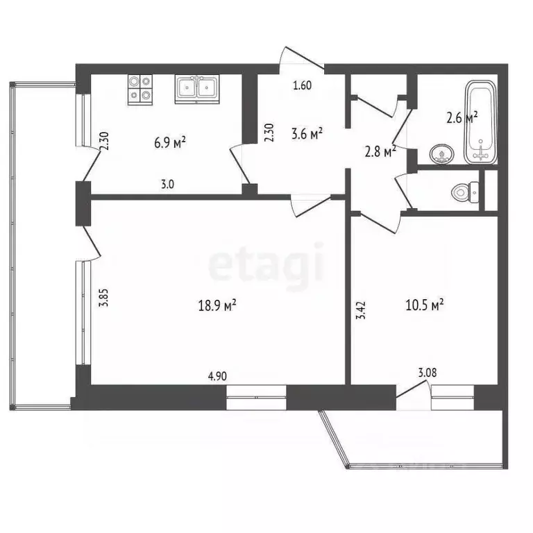 2-к кв. Крым, Бахчисарай ул. Фрунзе, 46А (46.9 м) - Фото 2