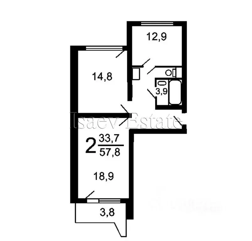 2-к кв. Москва Осенний бул., 10К1 (57.8 м) - Фото 2