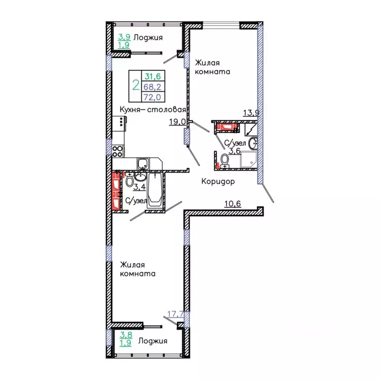 2-к кв. Белгородская область, Старый Оскол Садовые Кварталы мкр, 4 ... - Фото 1