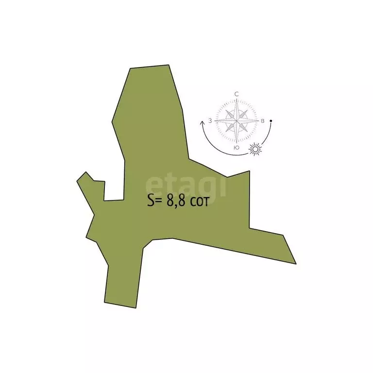 Участок в Ордынский район, село Кирза (8.8 м) - Фото 1