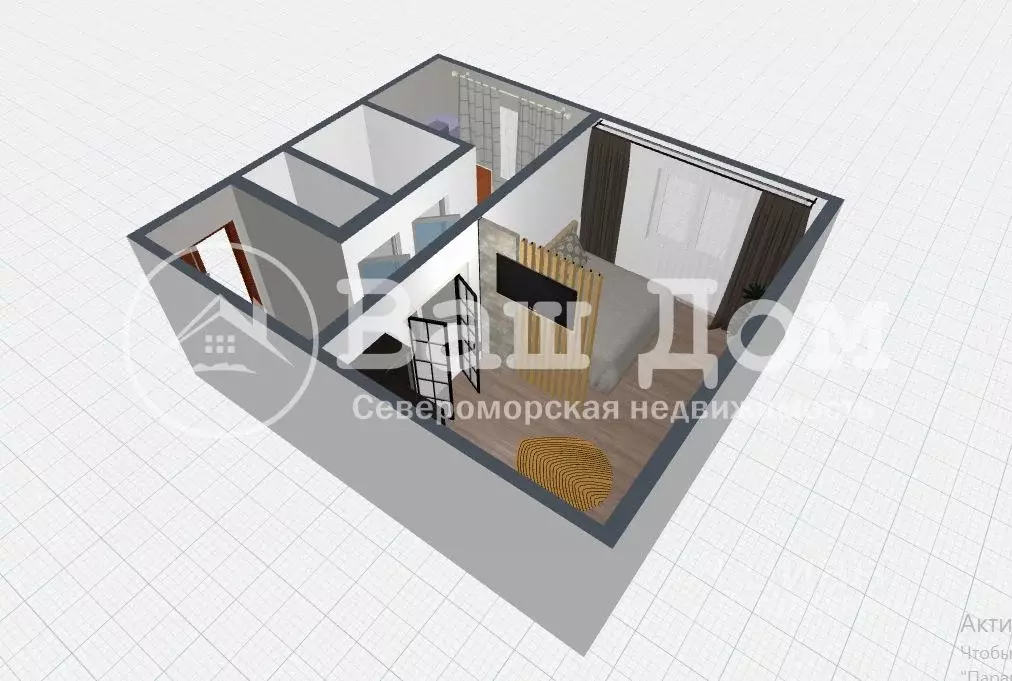 1-к кв. Мурманская область, Североморск ул. Колышкина, 1 (30.6 м) - Фото 1