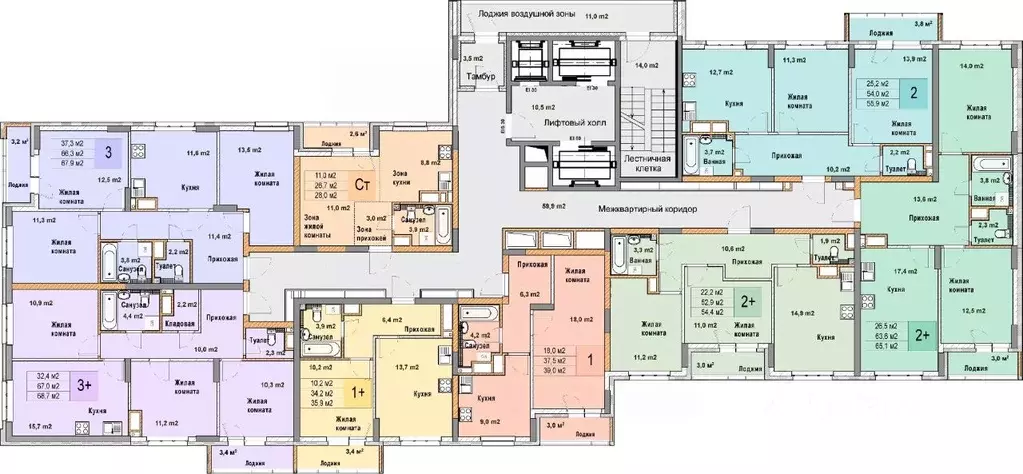 2-к кв. Нижегородская область, Нижний Новгород Кузнечиха Город жилой ... - Фото 2