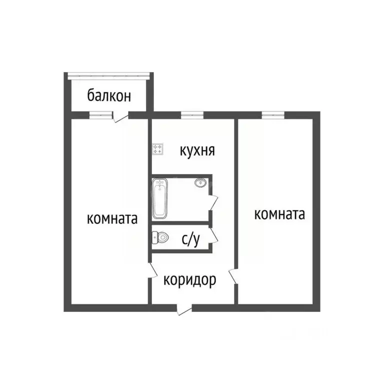 2-к кв. Курганская область, Курган ул. Свердлова, 12 (44.2 м) - Фото 2
