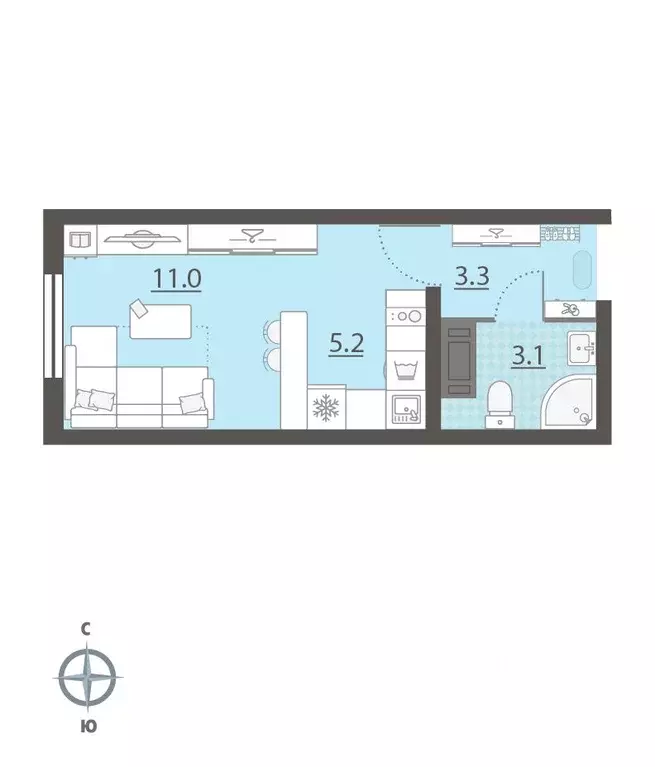 Студия Свердловская область, Екатеринбург Компрессорный жилрайон, ... - Фото 2