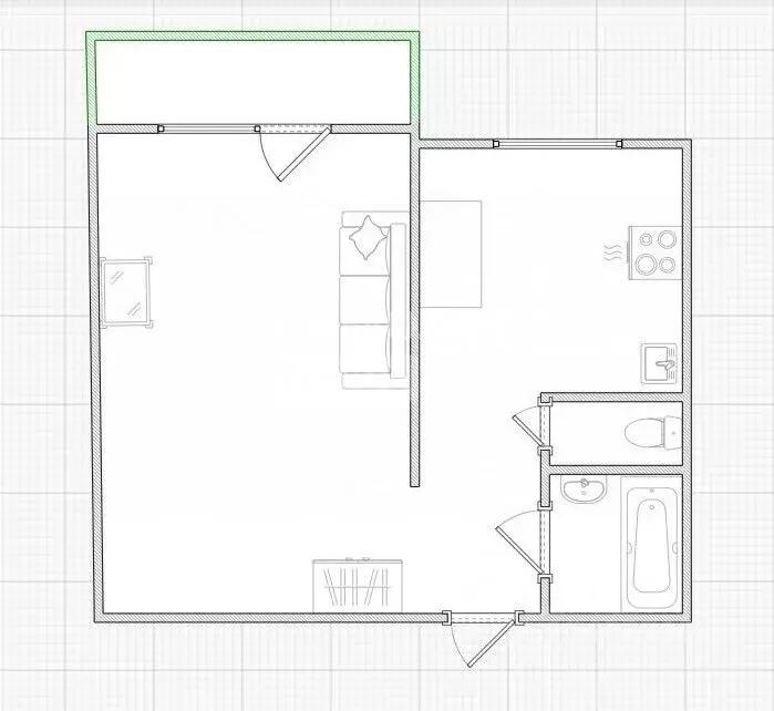 1-к кв. Омская область, Омск ул. Завертяева, 9к6 (35.0 м) - Фото 2