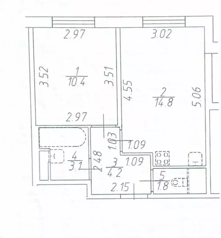 1-комнатная квартира: Санкт-Петербург, улица Струве, 12к1 (34.3 м) - Фото 1
