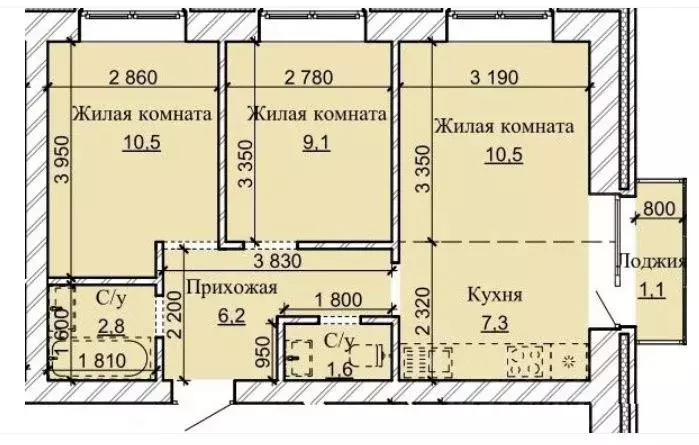 3-к кв. алтайский край, барнаул городской округ, южный рп ул. герцена, . - Фото 0