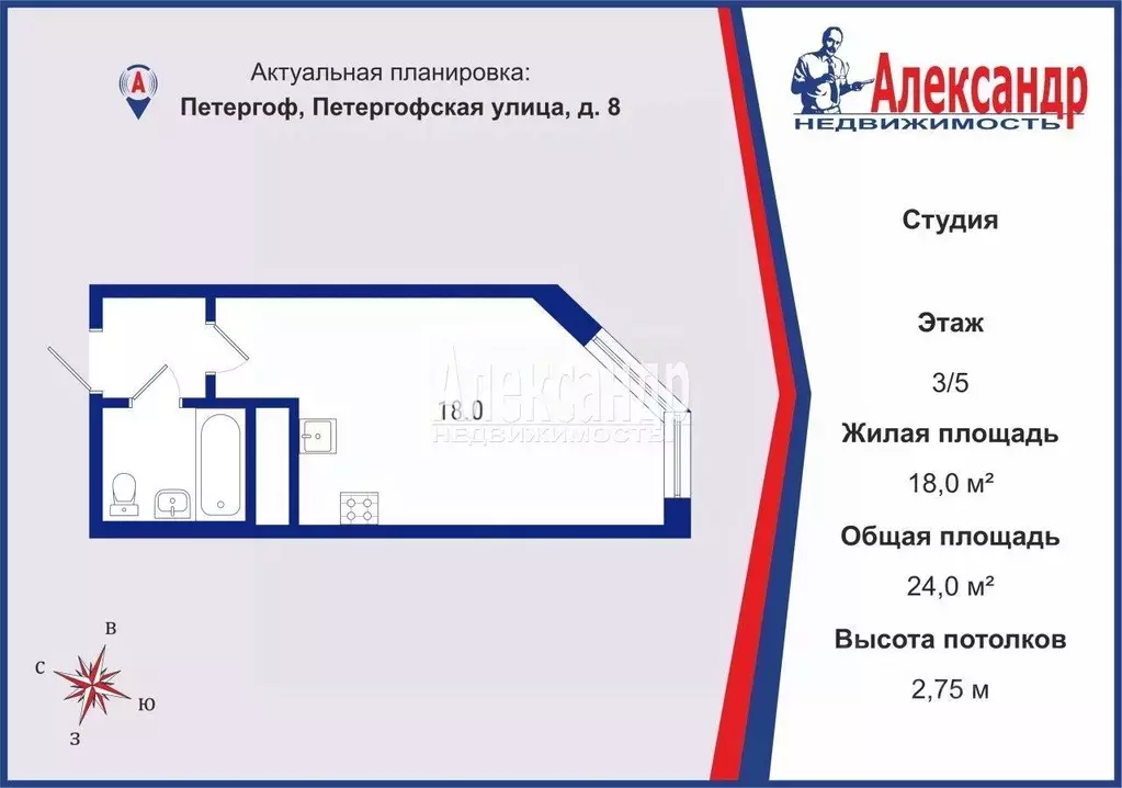Студия Санкт-Петербург, Санкт-Петербург, Петергоф Петергофская ул., 8 ... - Фото 1