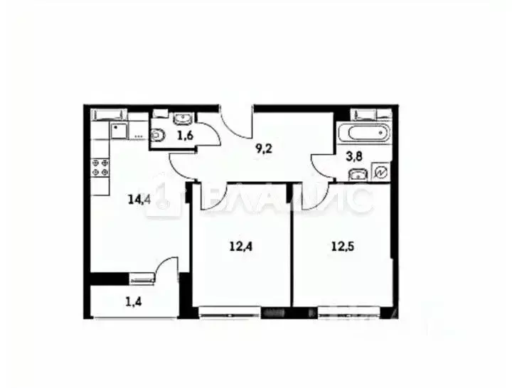 2-к кв. Московская область, Химки Совхозная ул., 16к2 (54.3 м) - Фото 1