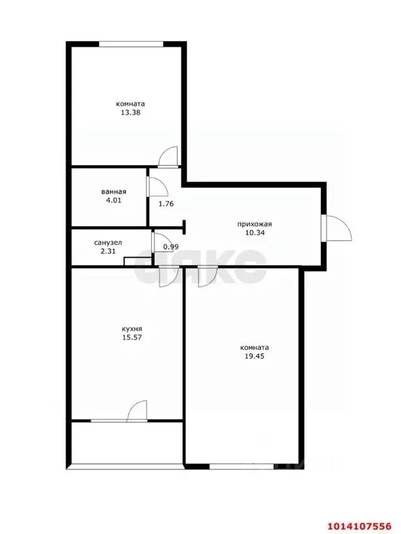 2-к кв. Краснодарский край, Краснодар ул. 9-я Тихая (67.81 м) - Фото 1