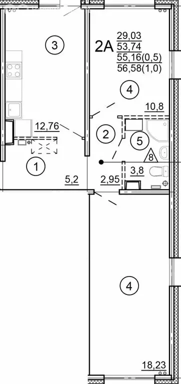 2-комнатная квартира: Тверь, Новочеркасская улица, 49 (56.58 м) - Фото 1