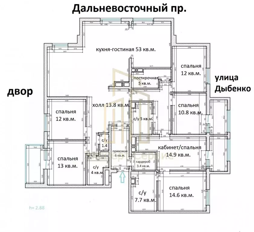 5-к кв. Санкт-Петербург ул. Дыбенко, 8к3 (186.1 м) - Фото 2