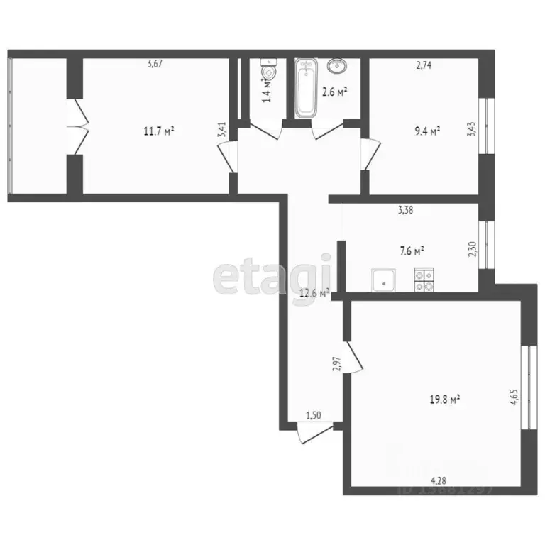 3-к кв. Коми, Усинск ул. Мира, 11 (65.5 м) - Фото 1