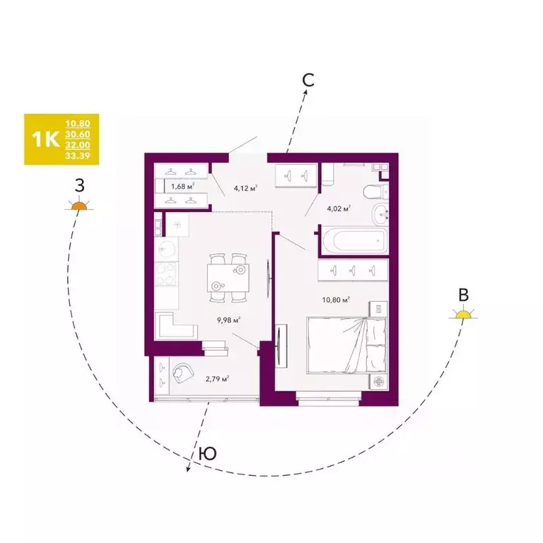 1-к кв. Свердловская область, Екатеринбург просп. Космонавтов, 103А ... - Фото 1
