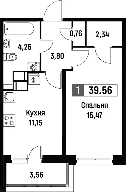 Продаётся 1-к квартира, 37.78 м - Фото 1