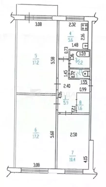 3-к кв. Алтайский край, Барнаул ул. Георгия Исакова, 236 (62.1 м) - Фото 1