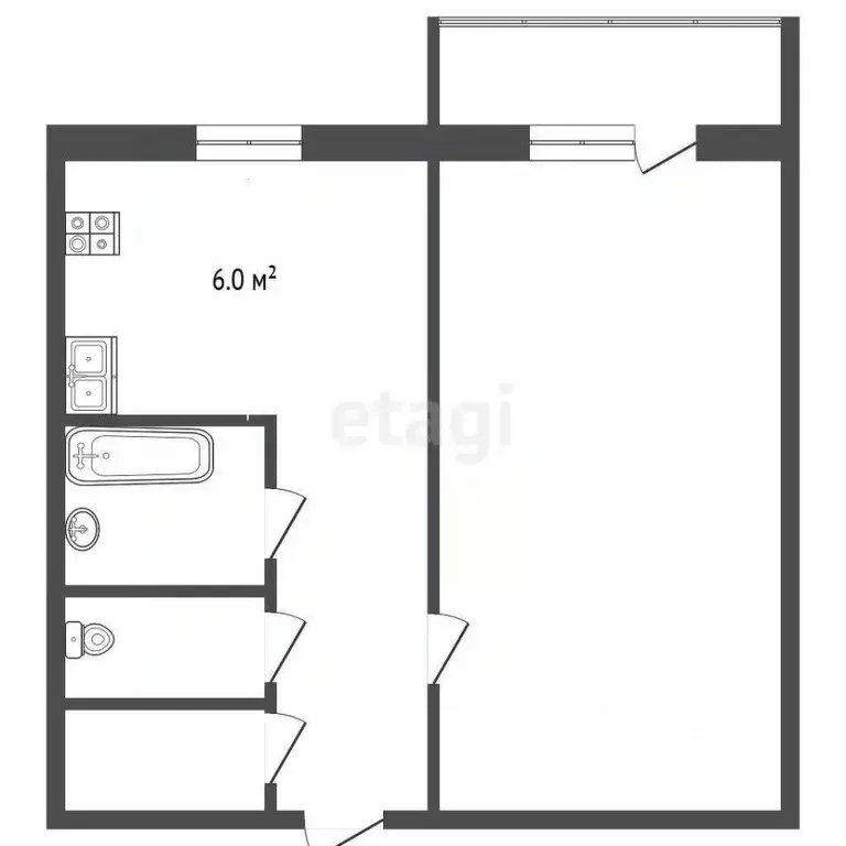 1-к кв. Забайкальский край, Чита Осетровка мкр, 13 (36.0 м) - Фото 2