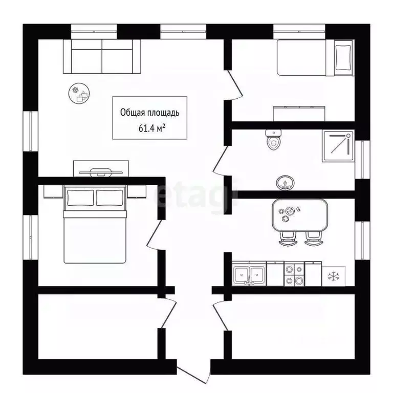 Дом в Новосибирская область, Обь Береговая ул., 40 (61 м) - Фото 1