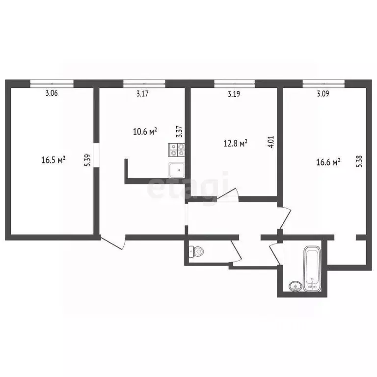 3-к кв. Ямало-Ненецкий АО, Муравленко ул. Губкина, 8 (74.5 м) - Фото 2
