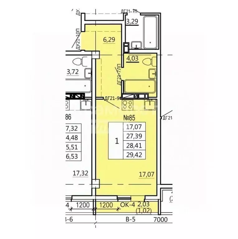 Студия Курская область, Курск Театральная ул., 14 (29.4 м) - Фото 0