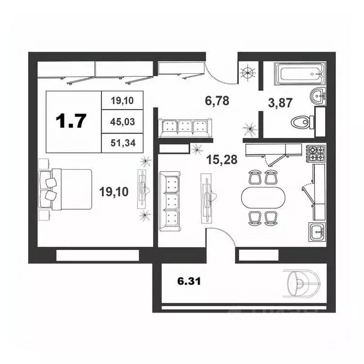 1-к кв. Новгородская область, Великий Новгород ул. Якова Павлова, 15 ... - Фото 1