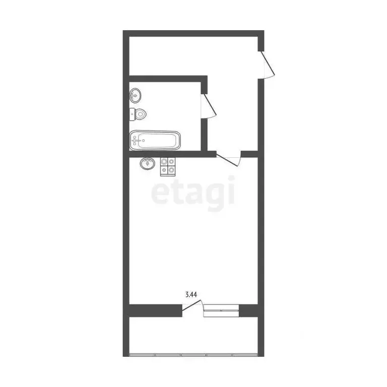 Студия Ханты-Мансийский АО, Сургут ул. Крылова, 26 (29.1 м) - Фото 0