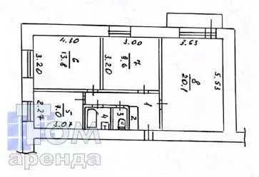 3-к кв. Томская область, Томск ул. Войкова, 57 (59.7 м) - Фото 1