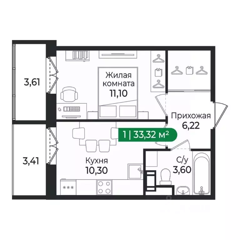 1-к кв. Ленинградская область, Сертолово Всеволожский район, Сертолово ... - Фото 1