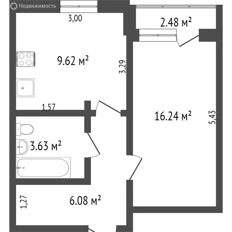 1-комнатная квартира: Калуга, Полесская улица, 67 (37.7 м) - Фото 1