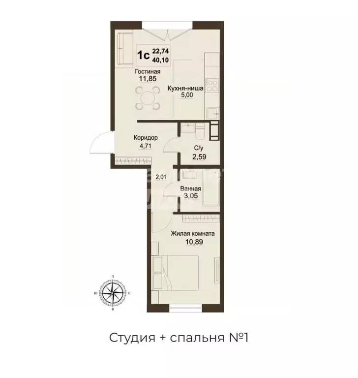 2-к кв. Челябинская область, Челябинск пос. Пригородный, ул. Мечты, 19 ... - Фото 2