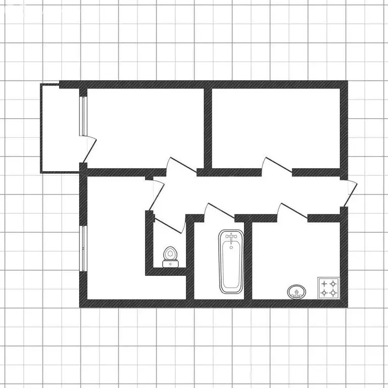 3-комнатная квартира: Белгород, Курская улица, 8А (48 м) - Фото 1