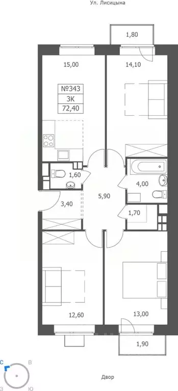 3-к кв. Ярославская область, Ярославль ул. Большая Октябрьская, 85 ... - Фото 1