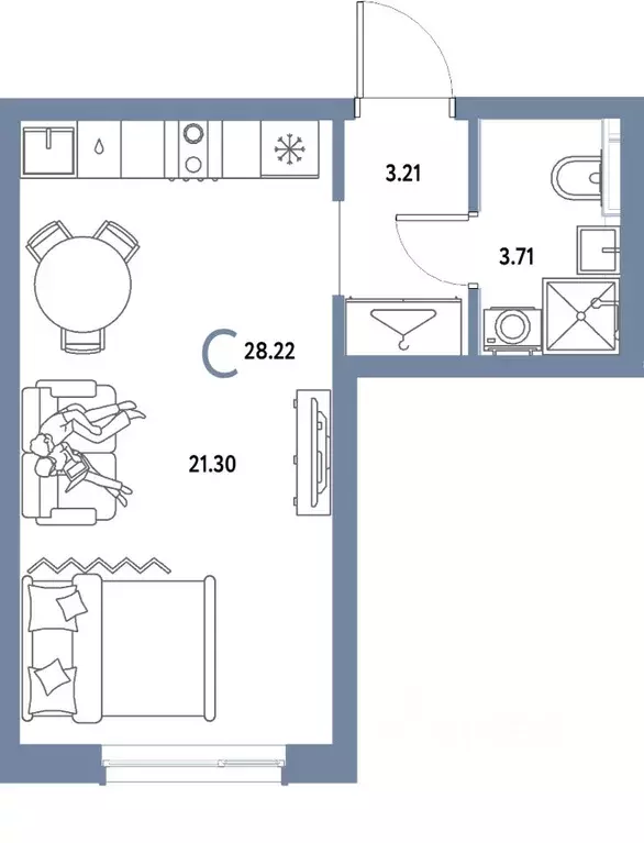 Студия Московская область, Мытищи Страна.Парковая жилой комплекс ... - Фото 1